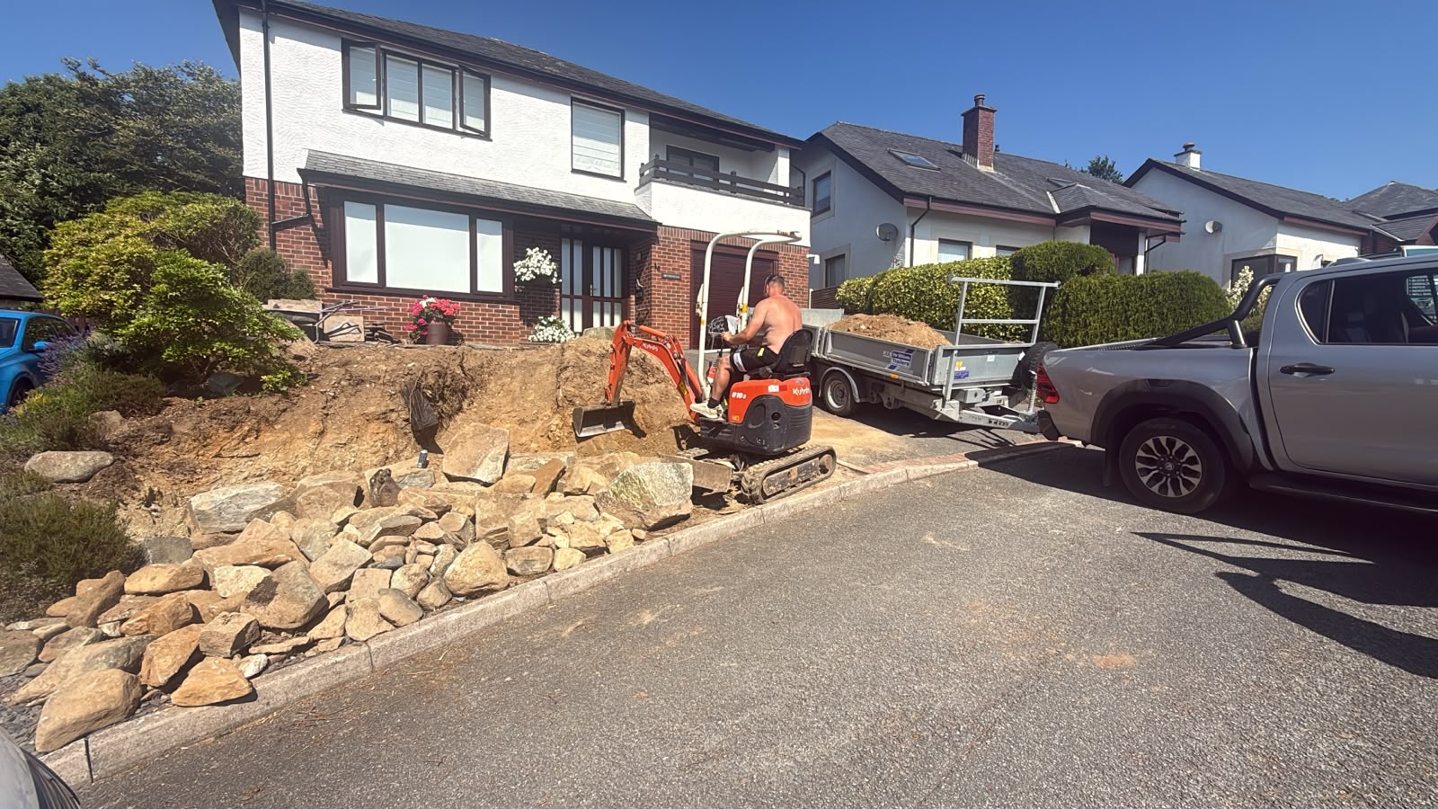 Excavation and groundwork preparation during North Wales project
